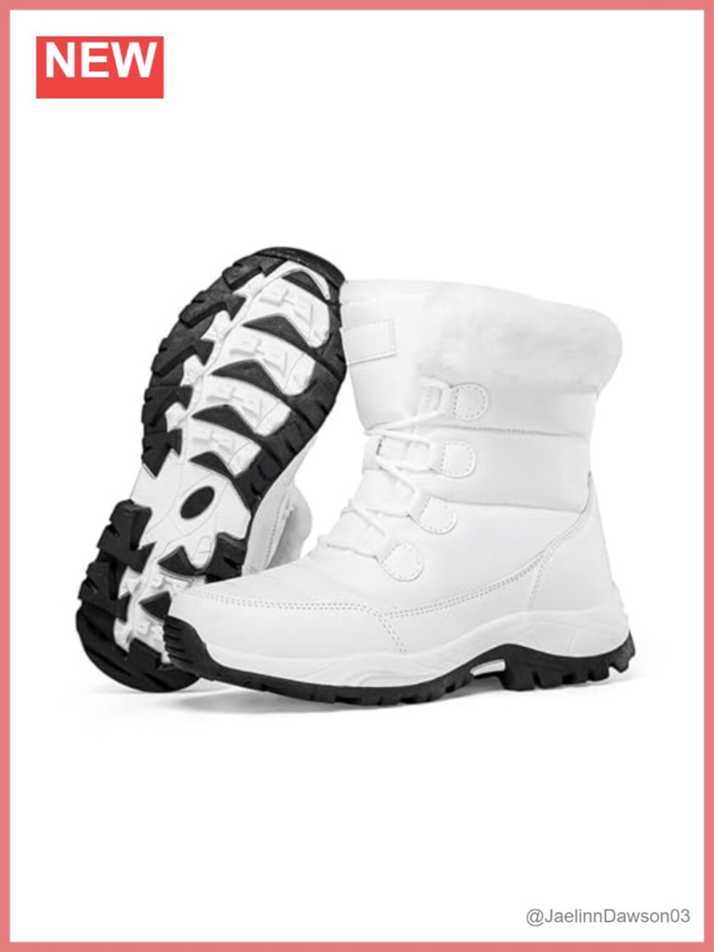 Women's Waterproof Winter Snow Boots Warm Fur Lined Non-Slip Mid Calf